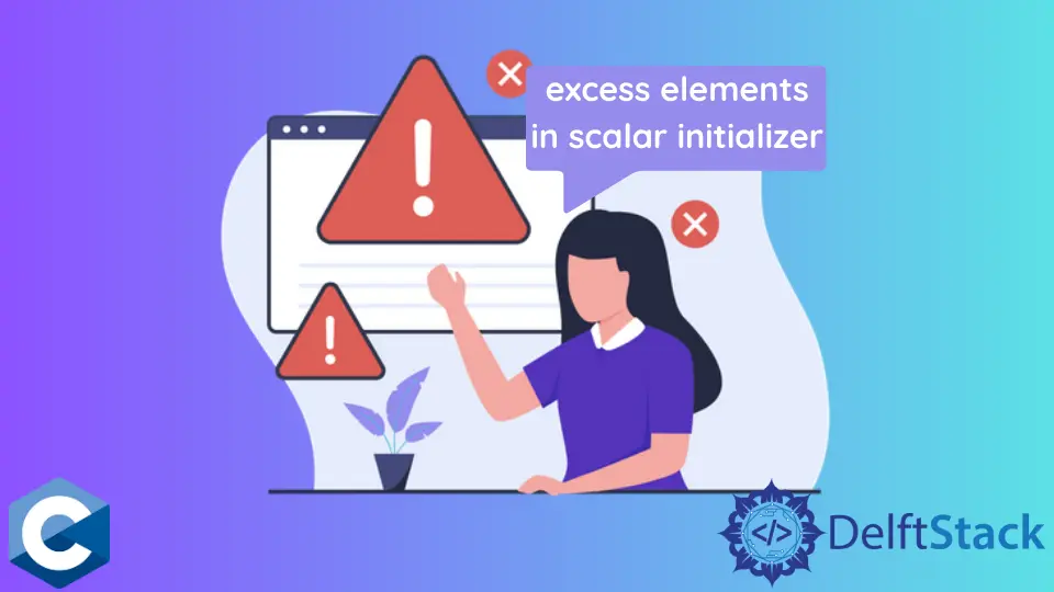 Excess Elements in Scalar Initializer Warning in C