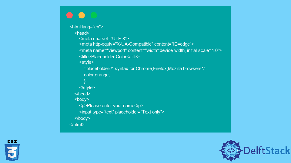 Cambiar un color de marcador de posición de entrada HTML5 con CSS
