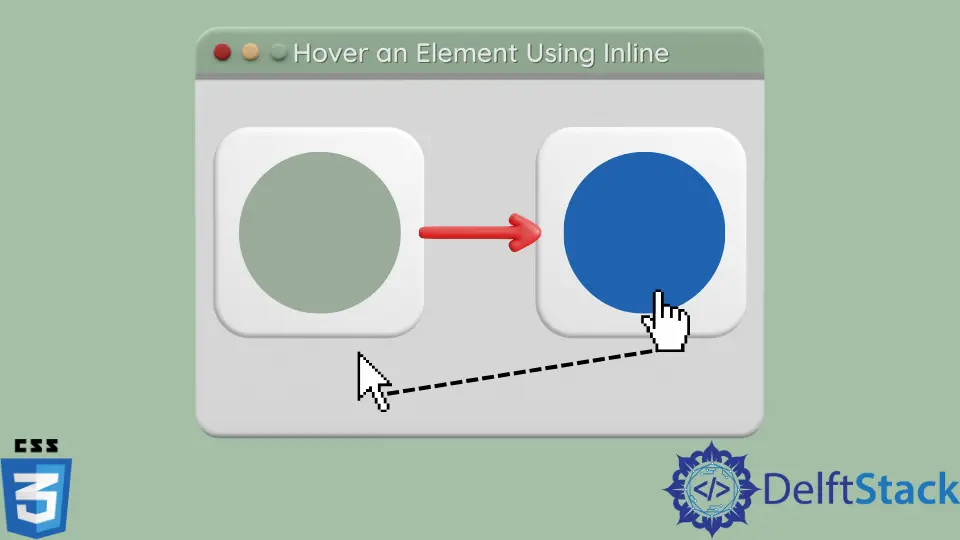 Passe o mouse sobre um elemento usando CSS embutido