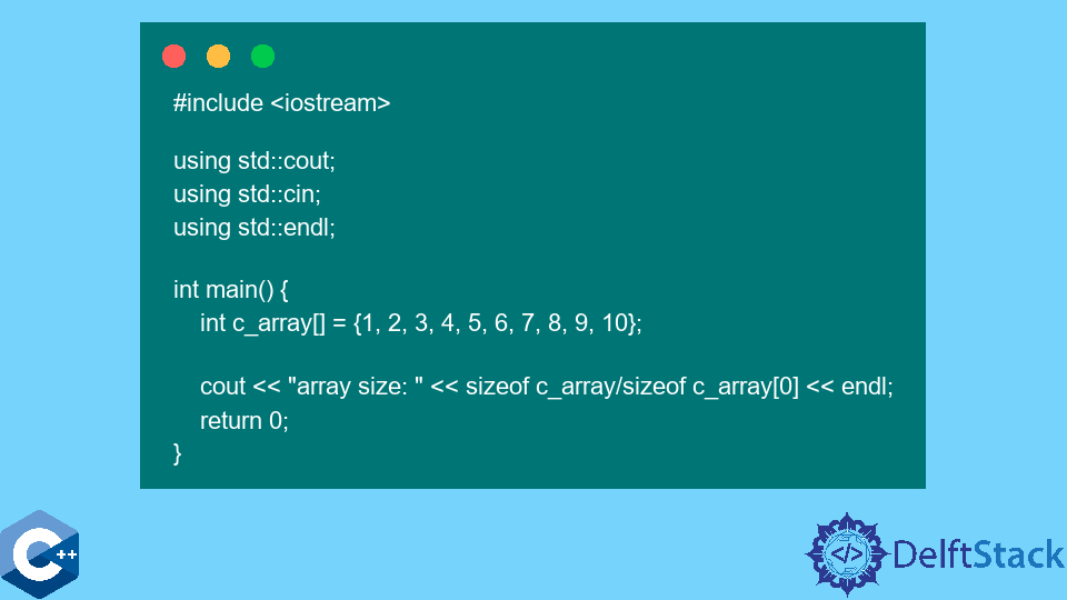 Cómo encontrar el tamaño del array en C++