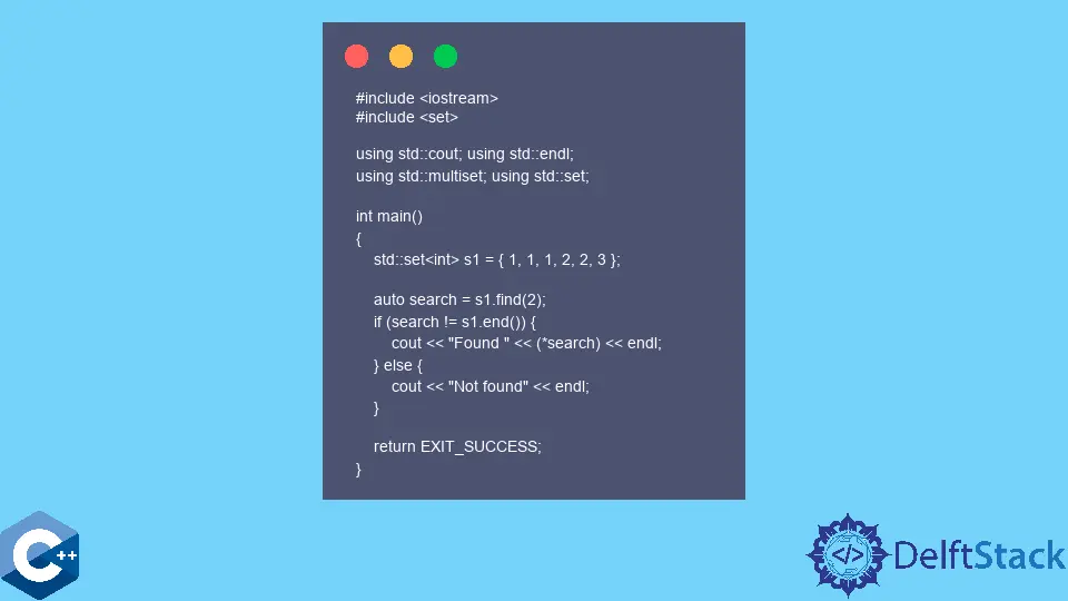 Usa il contenitore del set STL in C++