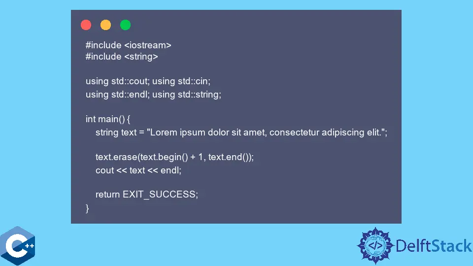 How to Erase String in C++