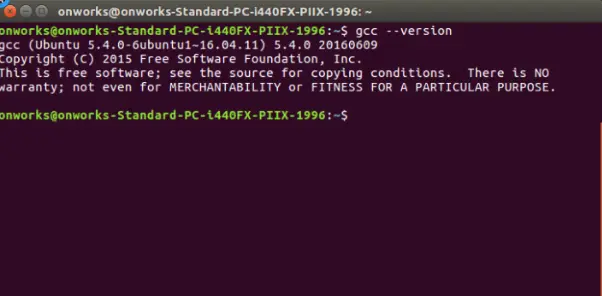 verifique la versión del compilador cpp en linux - imagen uno