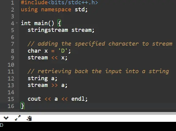 convert char to string cpp using stdstringstream