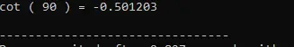 Output of the user-defined cotangent function