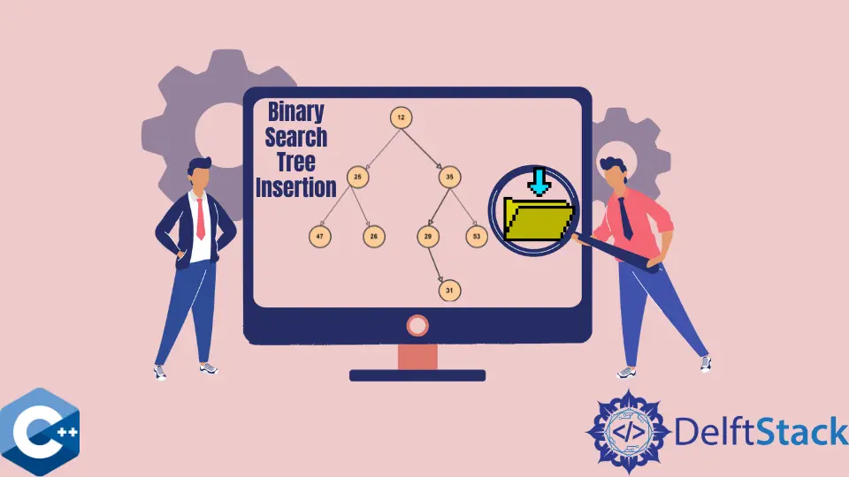 Inserção de árvore binária de busca em C++