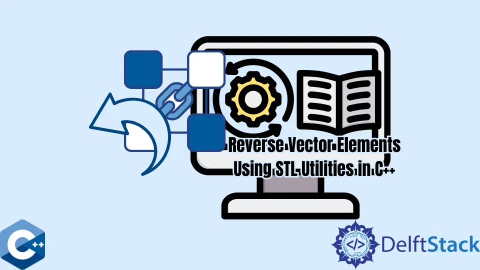 Elementos de vetor reverso usando utilitários STL em C++