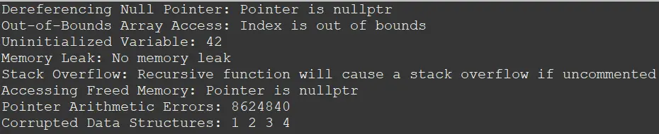 segmentationfault - output