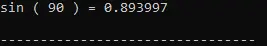 Output of the code snippet using sine function