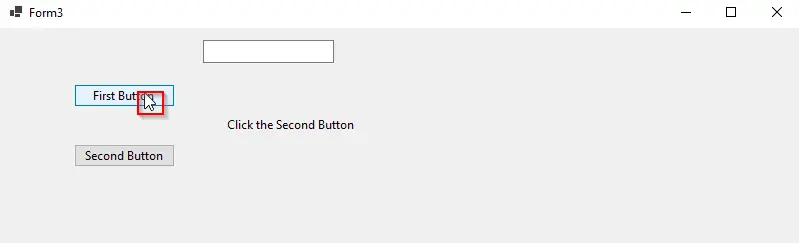 Output after the first button is clicked