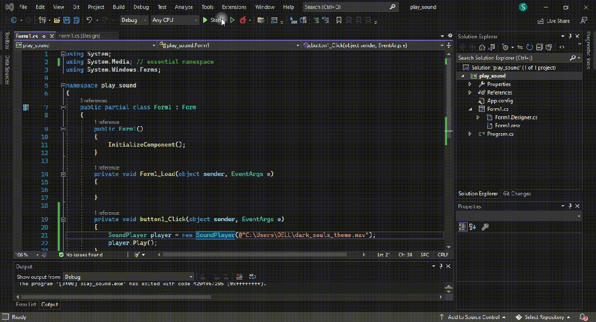 Play a Sound in C#