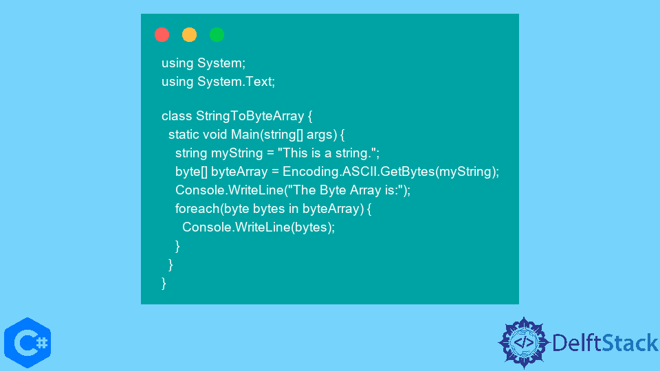 C#에서 문자열을 바이트 배열로 변환하는 방법