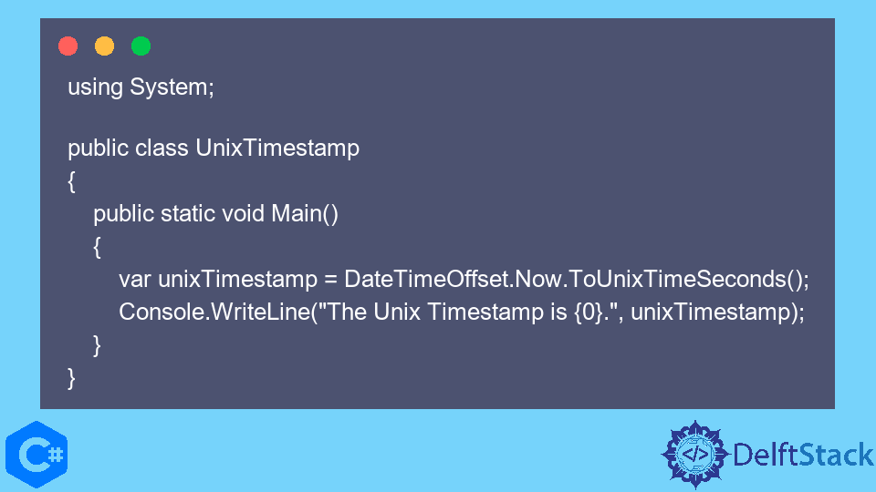 C# 유닉스 타임 스탬프 받기