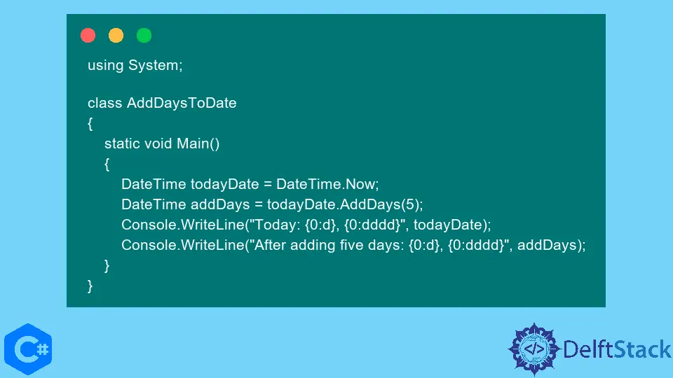 C#에서 날짜에 날짜 추가