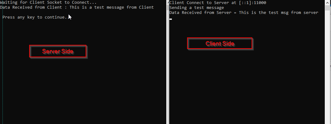 Client-Server Communication - Output