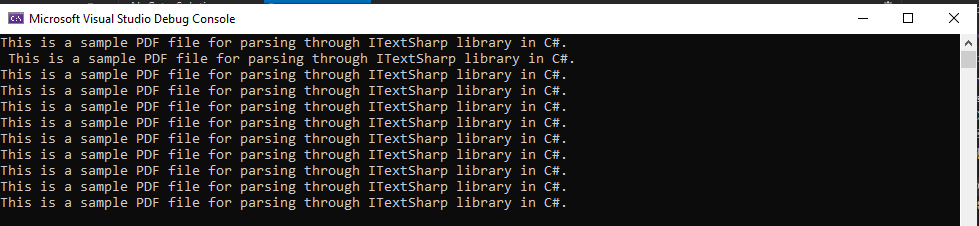 C# Read PDF - Output for iTextSharp
