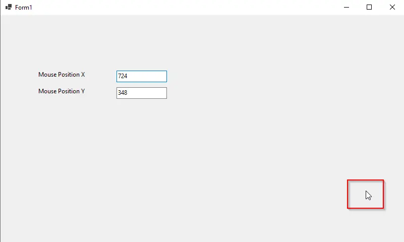 C# Get Mouse Position - Output 2