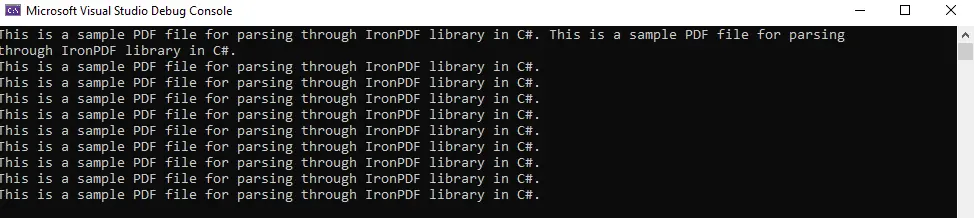 C# 読み取り PDF - IronPDF の出力