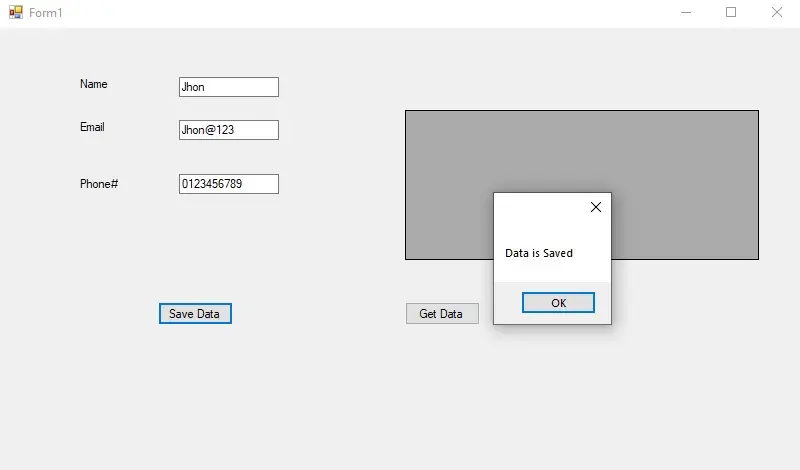 C# SQL 데이터베이스 만들기 - 대화 상자