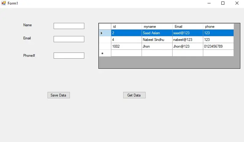 C# SQL Crear base de datos - Obtener datos