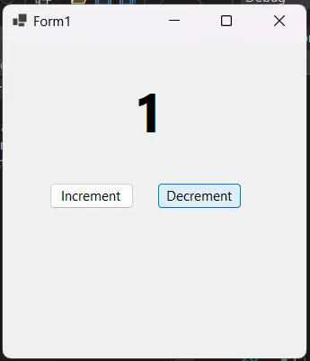 decrement counter in csharp