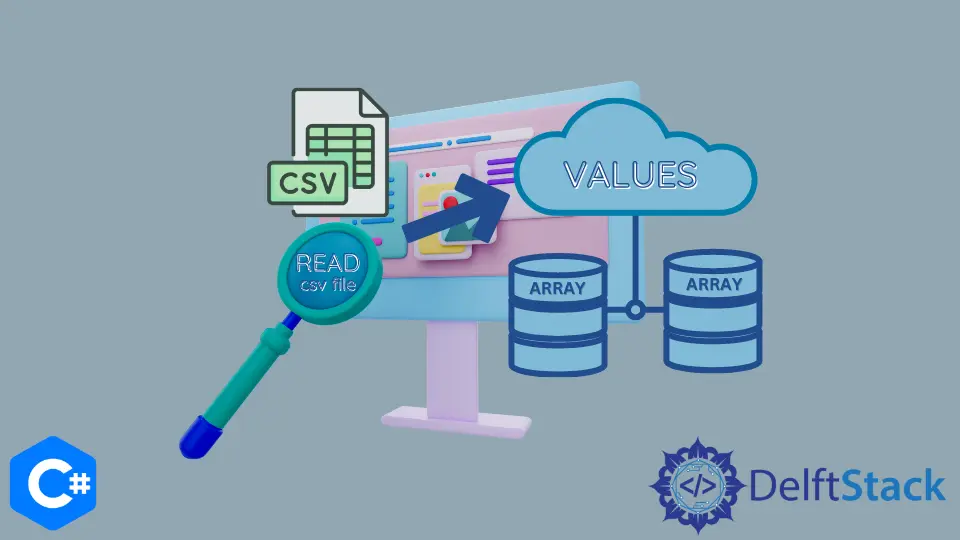 C# lee un archivo CSV y almacena sus valores en un array