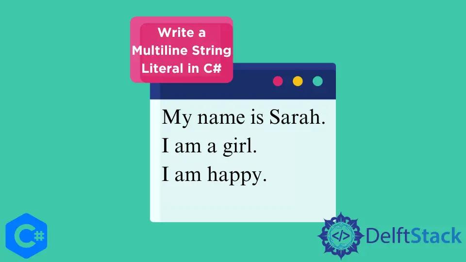Scrivere un valore letterale stringa multilinea in C#