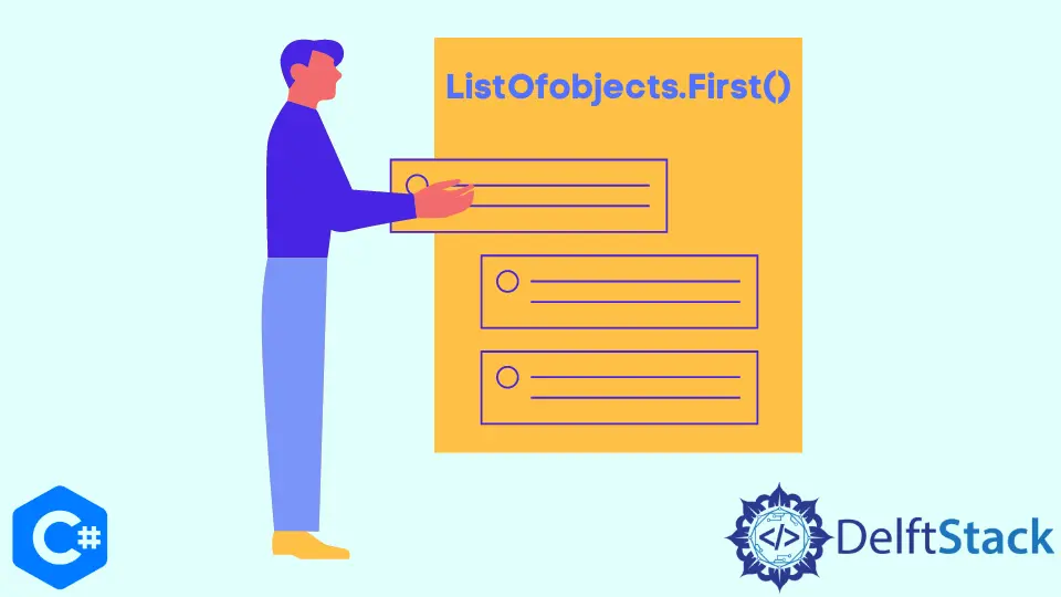 LINQ を使用して List<Object> から最初のオブジェクトを取得する