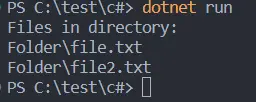 get all files in a directory in csharp - output 2