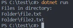 get all files in a directory in csharp - output 5