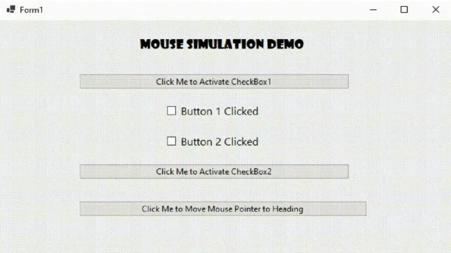 Salida de simulación de ratón