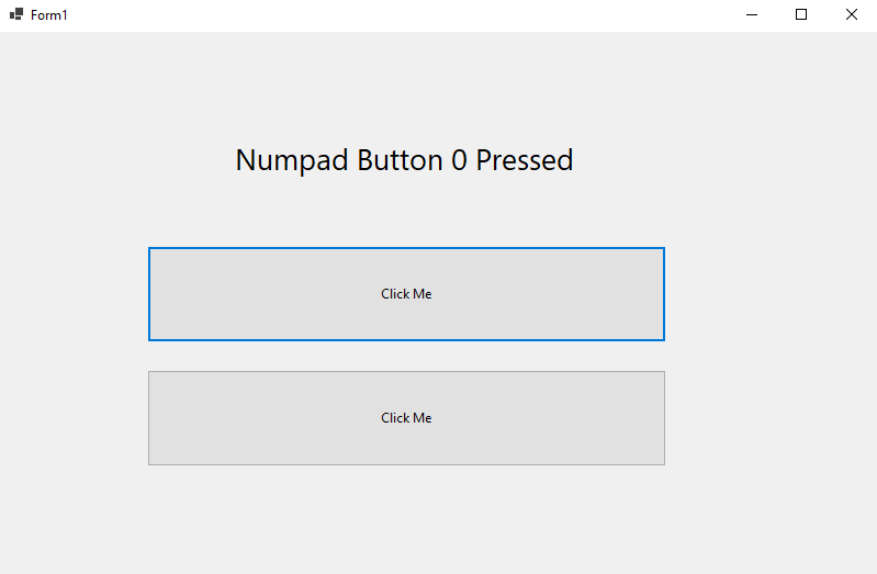 numpad 0 is pressed from the keyboard
