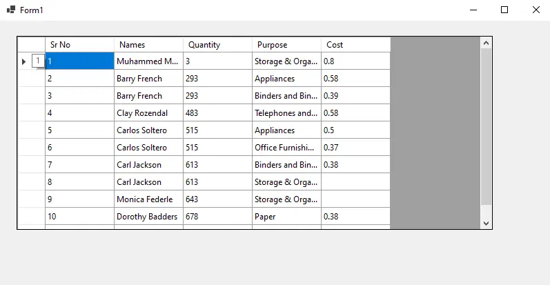 Output of Generic Parser