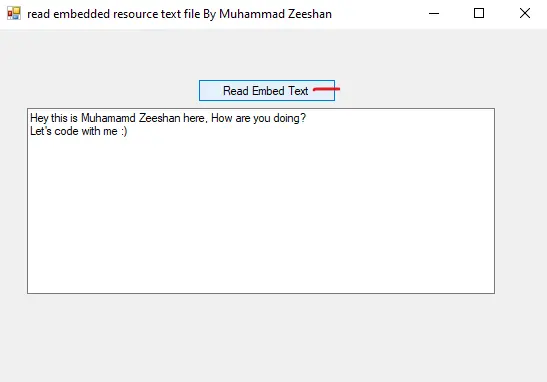 read embedded resource text file - output