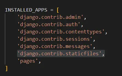 Installierte Django-Apps