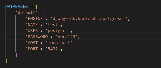 configuración de django postgresql