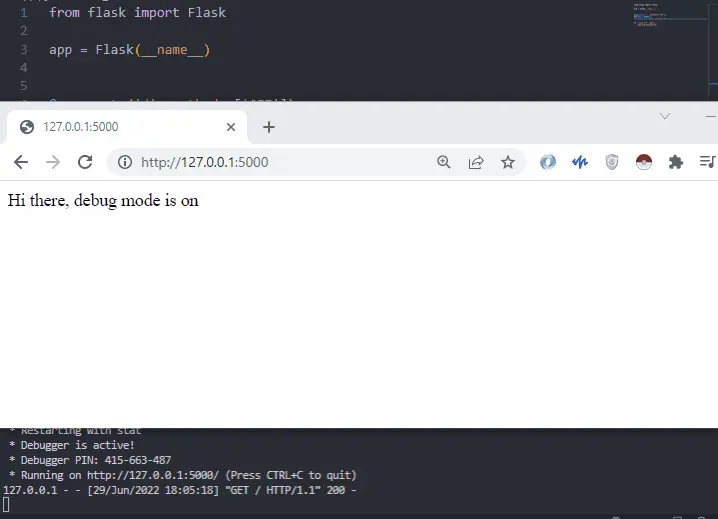 Flask Debug Mode Output 1