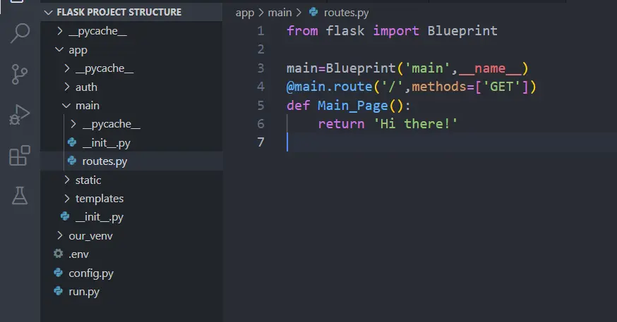 Flask Project Structure - Output 2