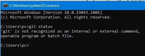 git is not recognized error