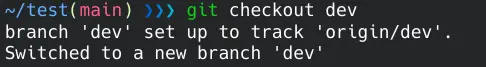 git checkout dev