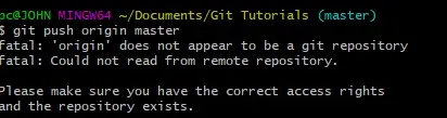 git の致命的なエラー