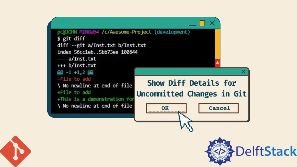 Mostrar detalles de diferencias para cambios no confirmados en Git