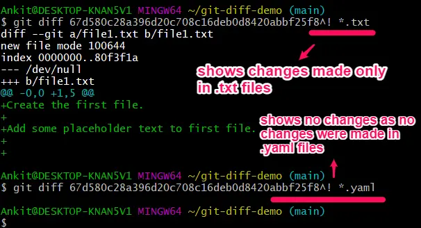 Dateibereichsoption Commit-Änderungen