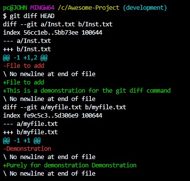 Show Diff Details for Uncommitted Changes in Git | Delft Stack