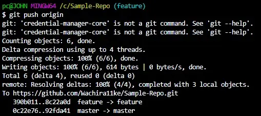 git push origin matching