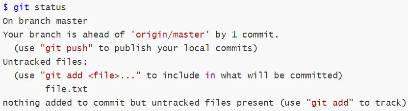 confirm with git status