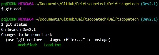 git status after git add