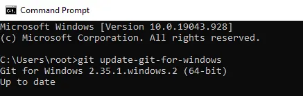 actualización de git a la última versión en windows