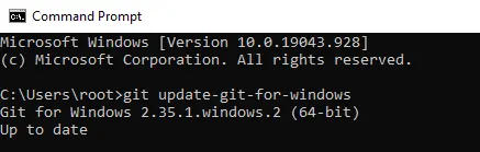 git mise à jour vers la dernière version de Windows