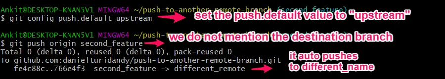 git config remote pushdefault bearbeiten